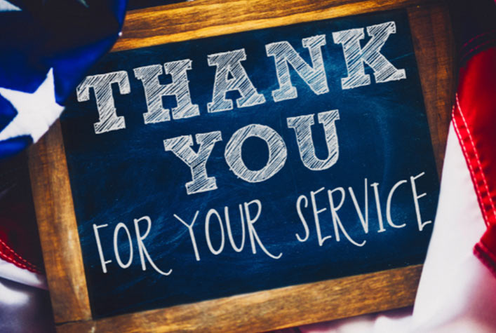 Thank you for your service sign
